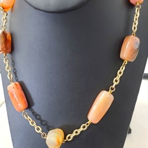 *Vintage Carnelian on Gold-Tone Chain